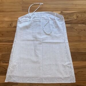 Lightweight White and Blue Striped - Mini Summer Shift Dress ☀️